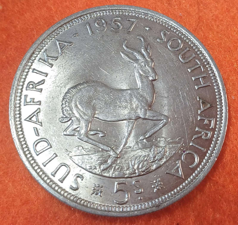 1957 Union 5 Shillings