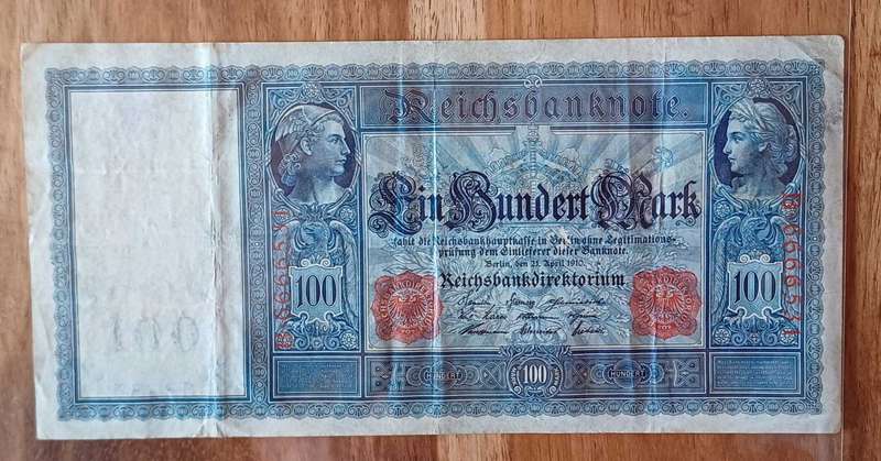 100 Mark Note Germany 1910