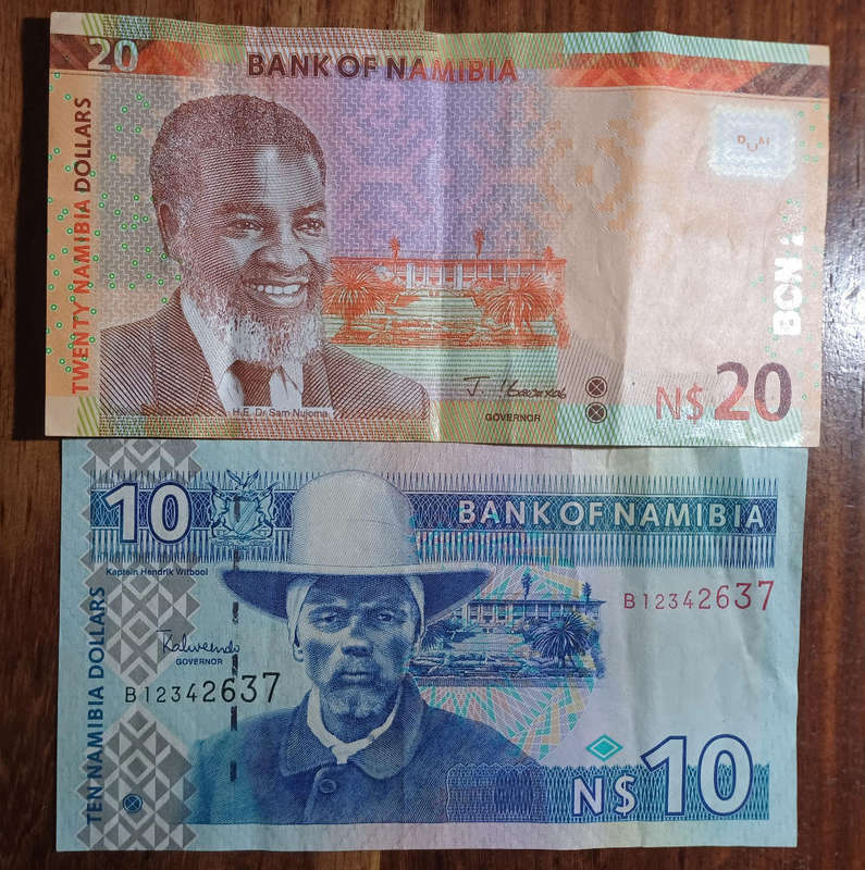 Namibia Bank Notes - 10 & 20 Namibia Dollars