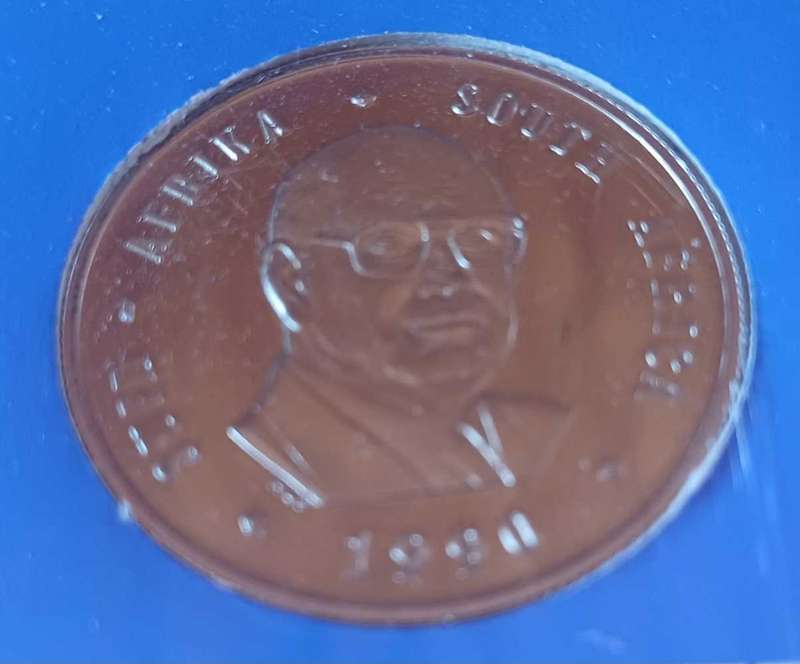 1990 R1 Nickel Proof Coin & FDC - P.W. Botha