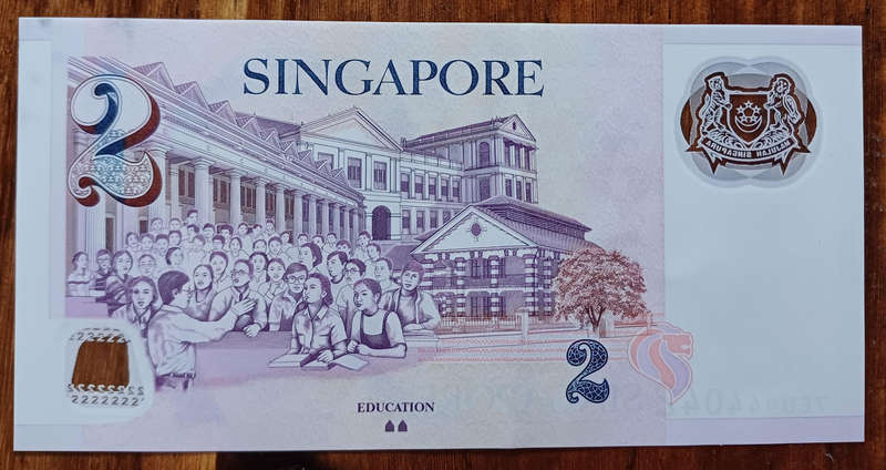 Singapore Bank Note 2 Dollars