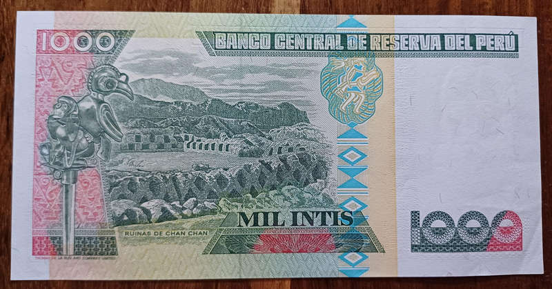 Peru Bank Note 1000 Intis (UNC)