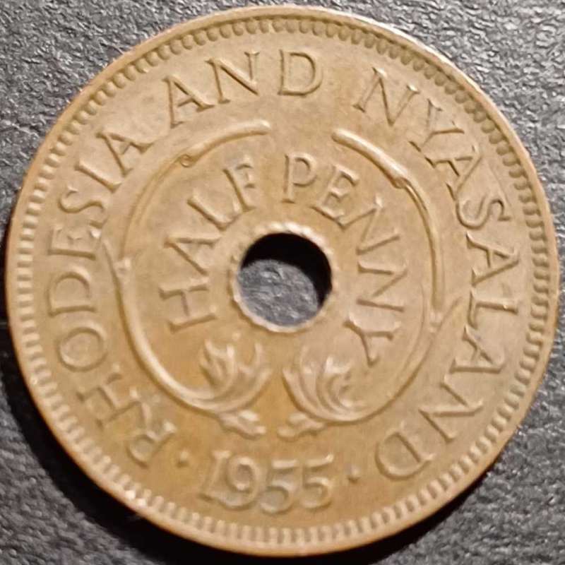 1955 Rhodesia & Nyasaland Half Penny