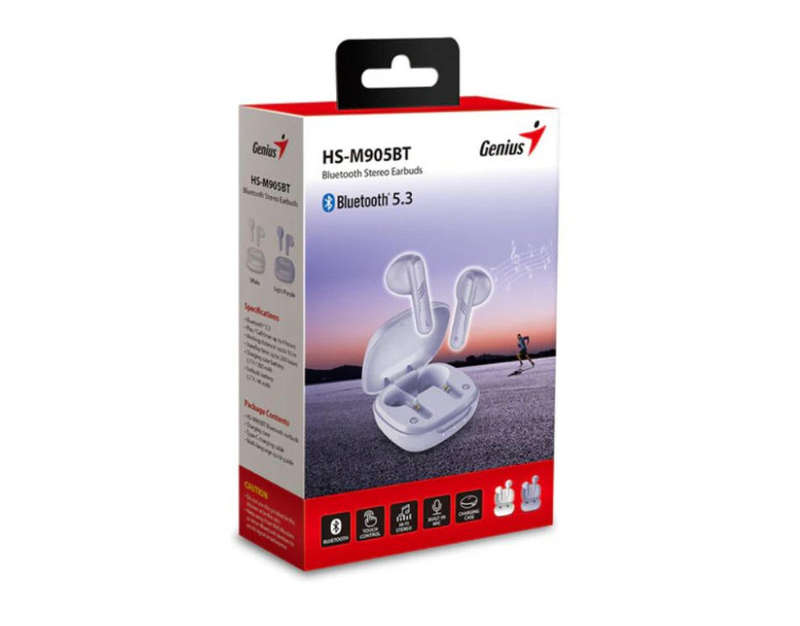 Genius Bluetooth Stereo Earbuds White
