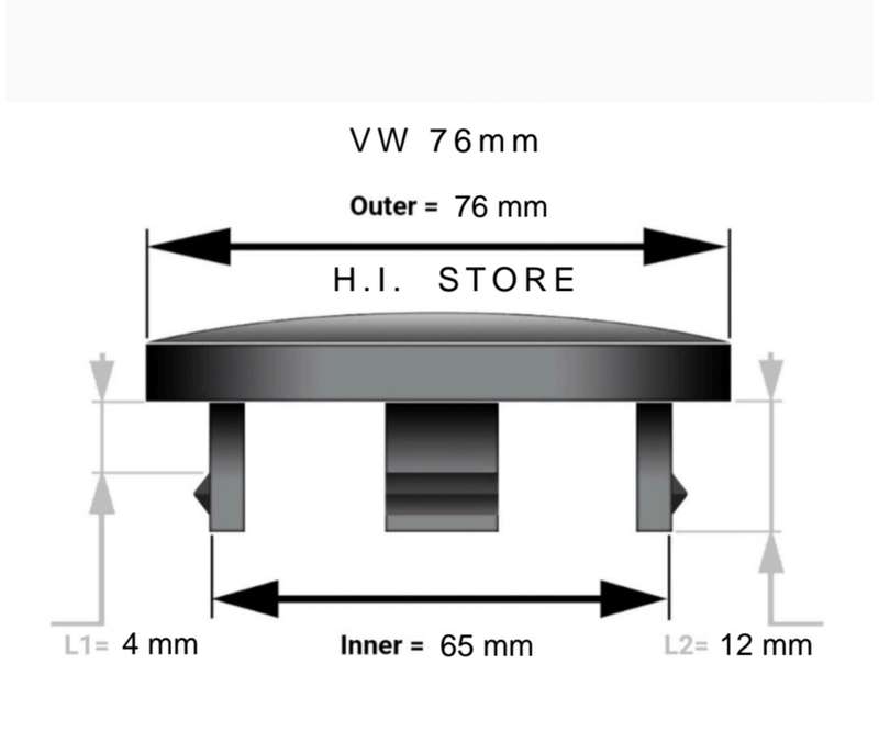 VW Touareg New Font Wheel Centers 76 mm