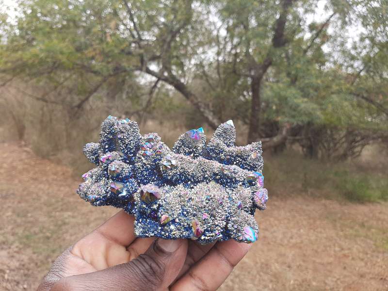 RAINBOW AURA SPIRIT QUARTZ CLUSTER 0.535kg