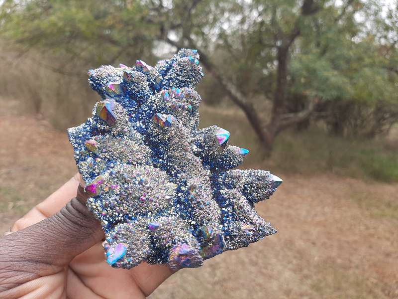 RAINBOW AURA SPIRIT QUARTZ CLUSTER 0.535kg