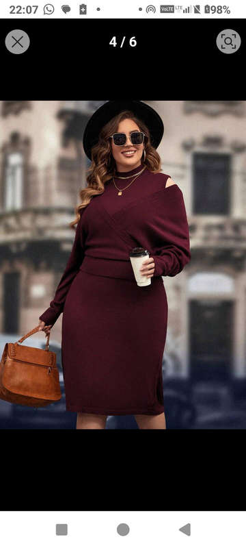 Plus Size Hollow Shoulder Two Piece
