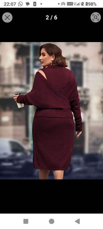 Plus Size Hollow Shoulder Two Piece