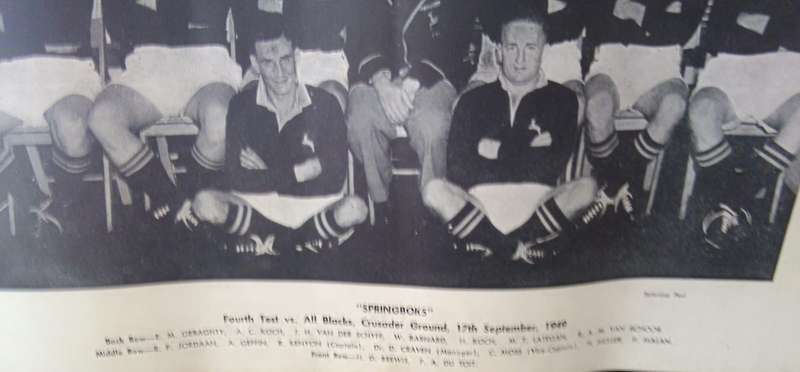 Rare 1949 4th test 17th September 1949- vs All blacks @ Crusader Grounds  -  Springbok South Africa
