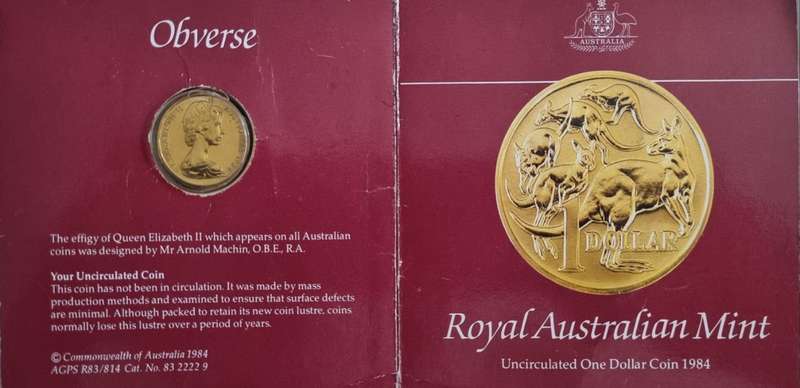 1984 UNC Australian $1 Coin