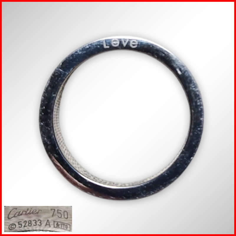 18k White Gold Cartier Love Ring With Diamonds
