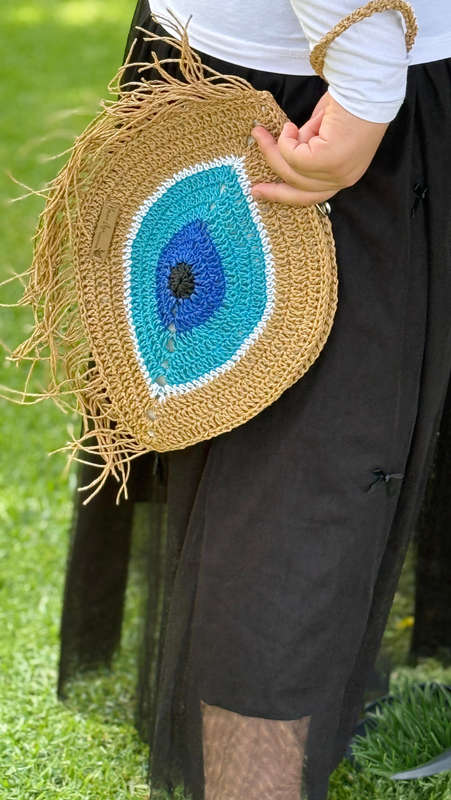 Evil Eye Crochet Bag