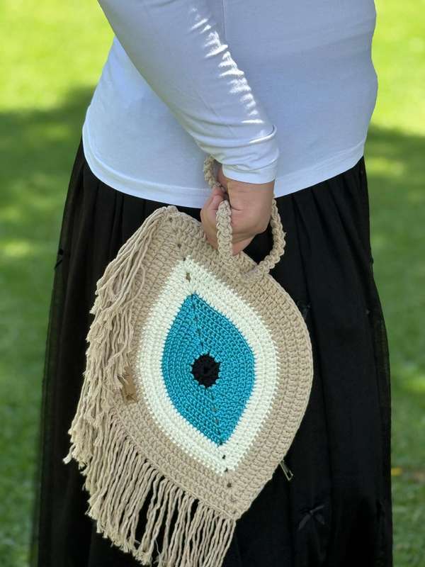 Evil Eye Crochet Bag