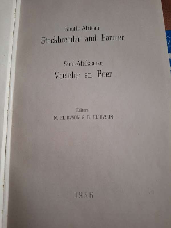 South Africa Stockbreeder and farmer/ Suid Afrikaanse Veeteler en Boer -N & B Eliovson 1956