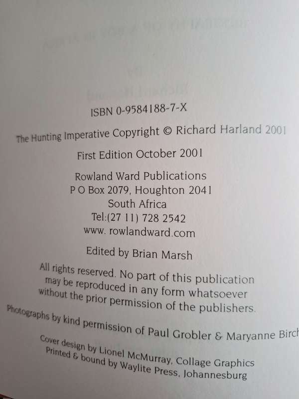The Hunting Imperative Biography of a boy in Africa Richard Harland