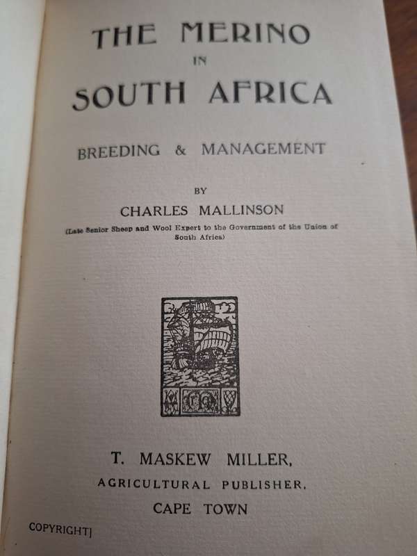 The merino in South Africa 1914 (Breeding and Management) Charles Mallinson