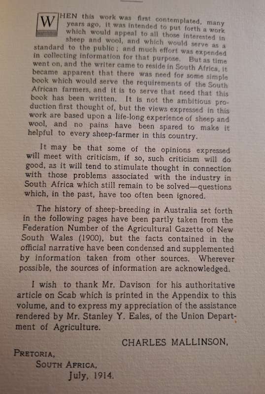 The merino in South Africa 1914 (Breeding and Management) Charles Mallinson