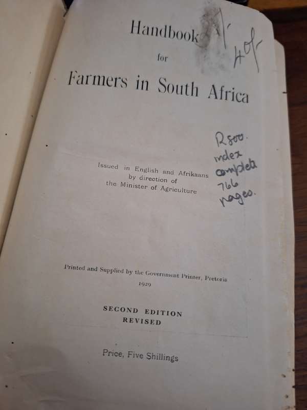 Handbook for Farmers in South Africa - 1929