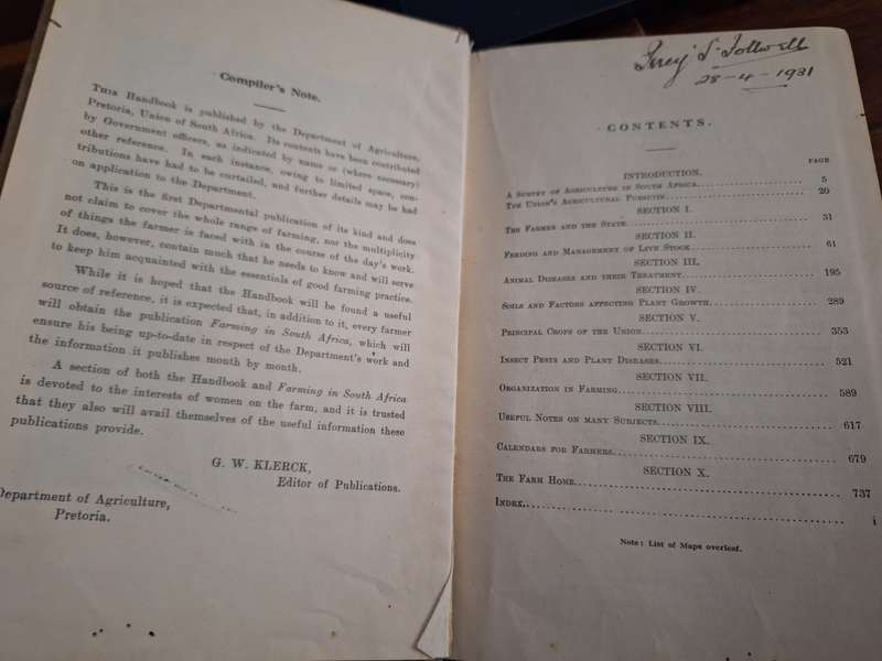 Handbook for Farmers in South Africa - 1929