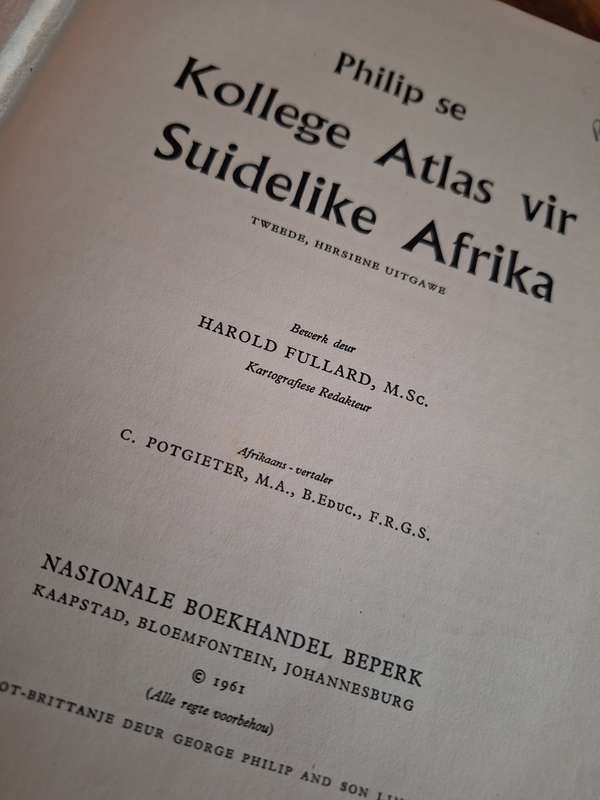 Kollege-Atlas vir SUIDELIKE AFRIKA-Harold Fullard-1961