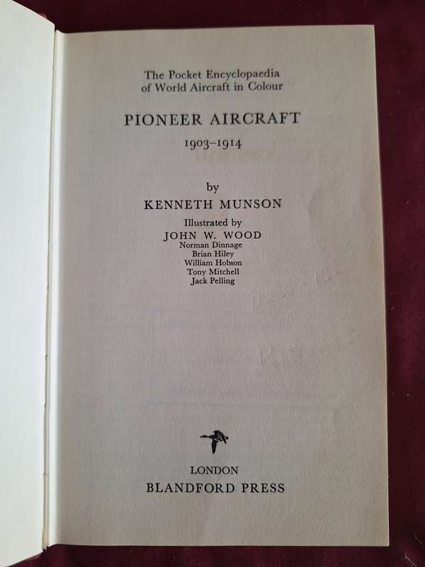 The pocket encyclopaedia of world aircraft in colour PIONEER AIRCRAFT 1903-14 KennethMunson 1969