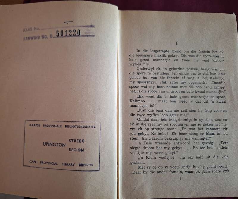 Terug op die ver paaie - PJ Schoeman 1962 first edition. Afrikaans text