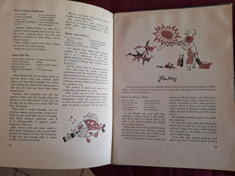 Entertaining with Wines of the Cape- 1962/English text. Choosing/Cellaring/Serving/Cooking/Recipes