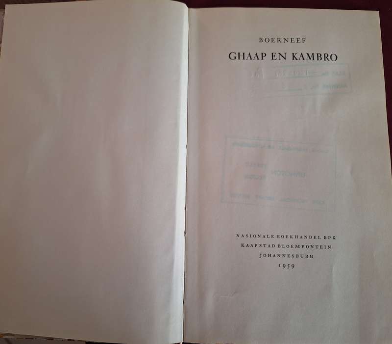 Boerneef Ghaap en Kambro first edition 1959 Afrikaans Text