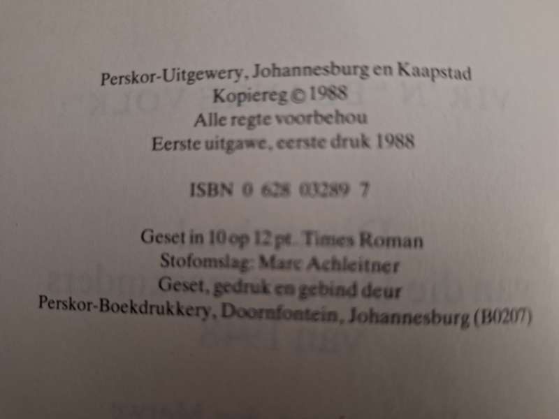 Vir n"blanke volk": Die verhaal van die Duitse weeskinders van 1948.Werner vd Merwe 1988 Fir Edition