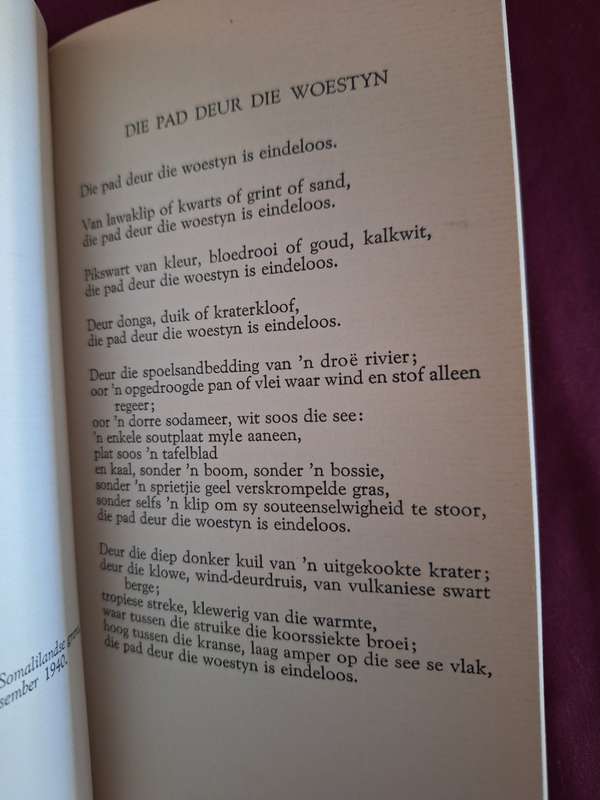 Die Einde van die pad-Uys Krige. (Oorlogsverse) 1947 first edition. Afrikaans Text