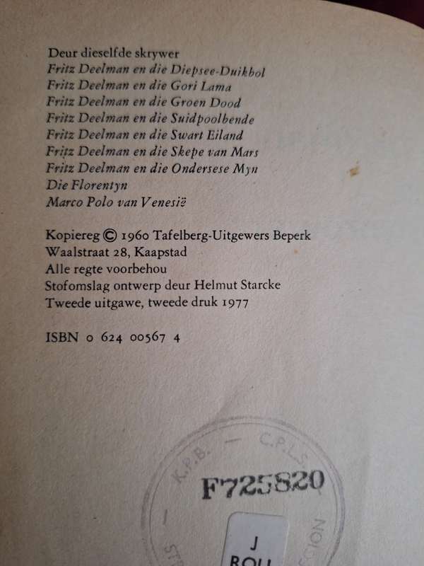 Fritz Deelman en die Woestynrowers - Leon Rousseau 1960 / Afrikaans Text.