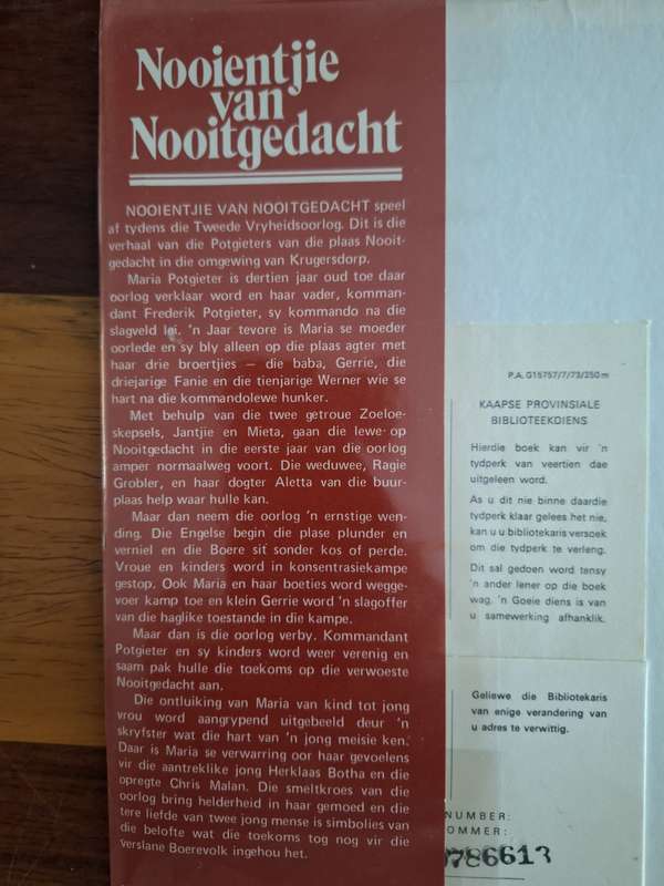 Nooientjie van Nooitgedacht - Empie Maritz 1973 first edition Afrikaans Text