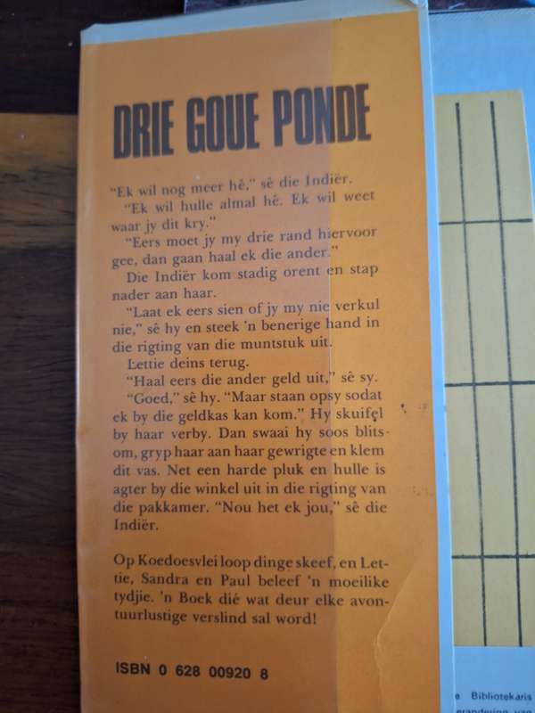 Drie goue ponde - CJ Venter - First edition 1975 Rare Afrikaans text