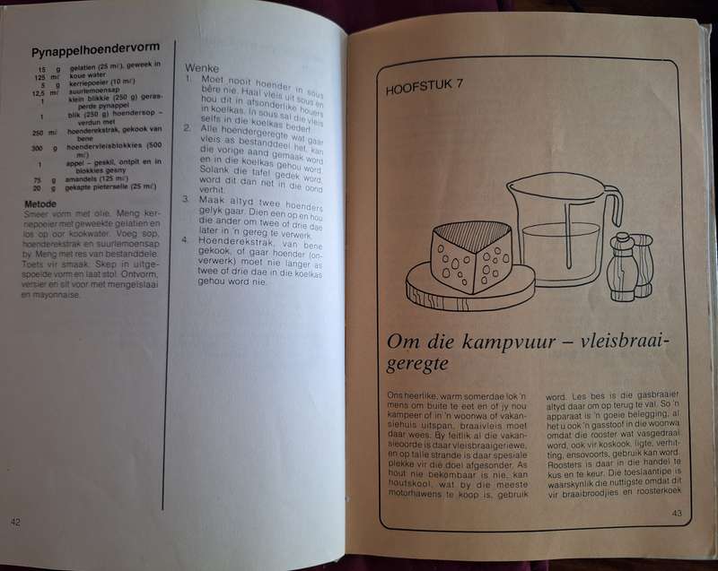 Woonwa en Kampvuur-reseppe Joey Mostert-first edition 1975 Afrikaans Cooking