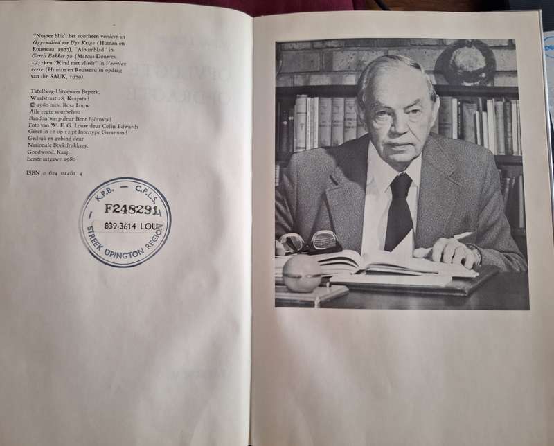 Opvlugte en Opdragte 1980 first edition. WEG Louw Afrikaans Poetry