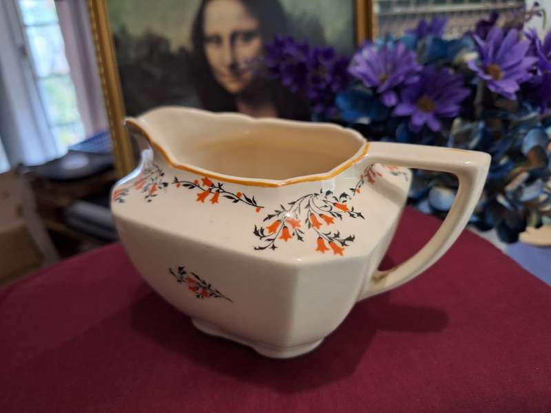 John Maddock English Porcelain Milk Jug Autumn colors