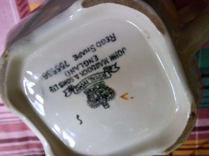 John Maddock English Porcelain Milk Jug Autumn colors
