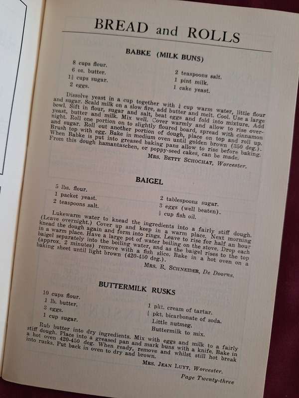 Cookery Digest Sponsored by the Union of Jewish Women in Worcester South Africa-1951 SA Cooking/Rare