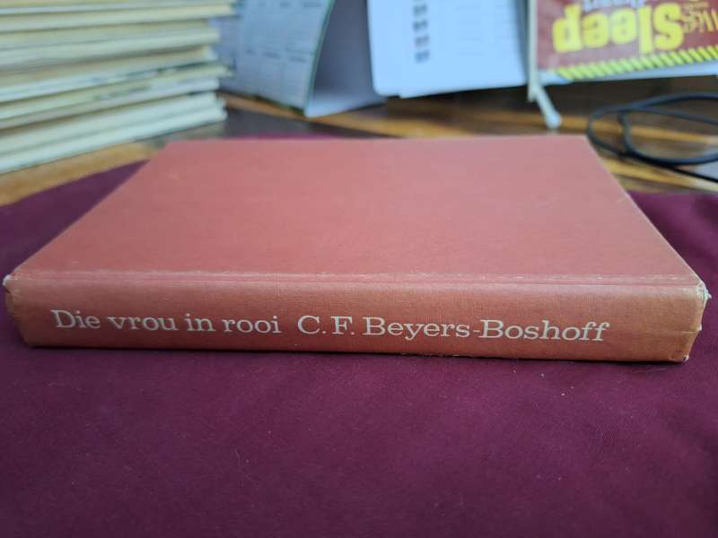 Die vrou in rooi - CF Beyers-Boshoff no date and rare 1973? Afrikaans text.