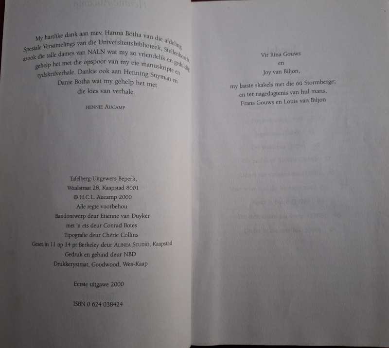 Hennie Aucamp-Ook skaduwees laat spore. Rare Title. 1st edition 2000 Afrikaans text.