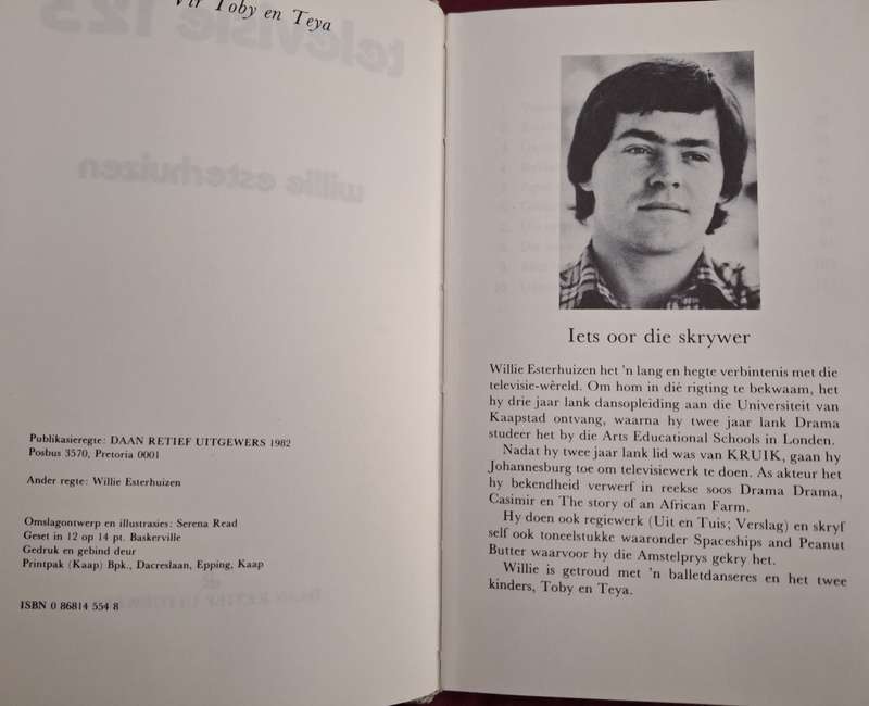 Televisie 123-Willie Esterhuizen-1982 1st edition. Afrikaans Text. Rare