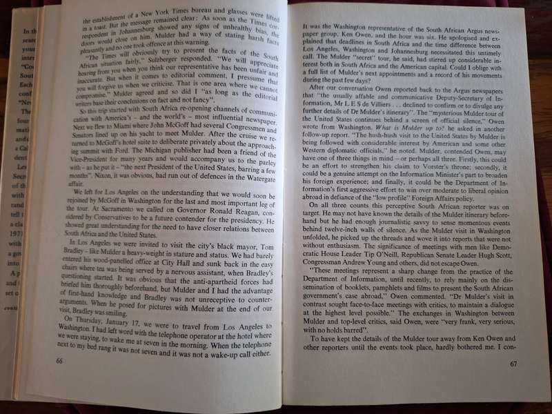 Secret Information-Les de Villiers 1st Edition 1980 English text. Rhoodie Eschel scandal.