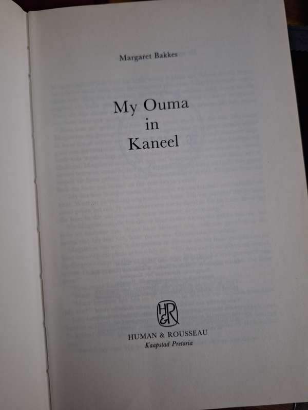 My Ouma in Kaneel - Margaret Bakkes Afrikaans text, 1st edition 1986 very rare