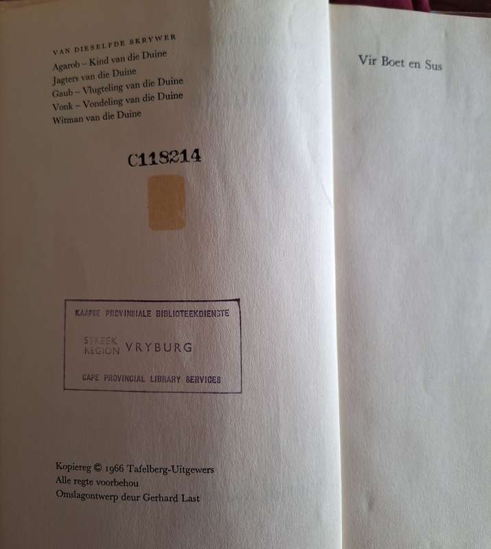 KWAI-Vegter van die Duine-Jan J van der Post -1966 1st edition. Afrikaans Text