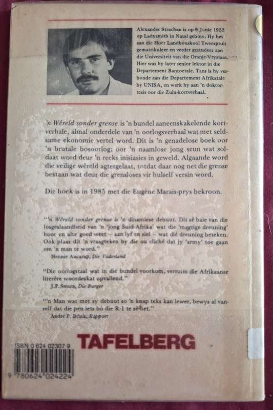 n Wereld sonder Grense - Alexander Strachan-1986, 2nd edition.Rare edition, Afrikaans, Short Stories