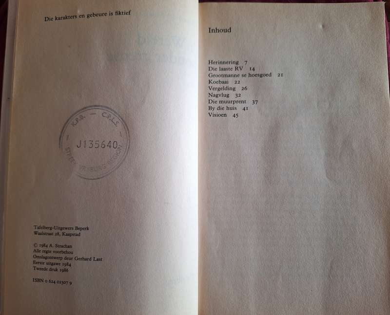 n Wereld sonder Grense - Alexander Strachan-1986, 2nd edition.Rare edition, Afrikaans, Short Stories