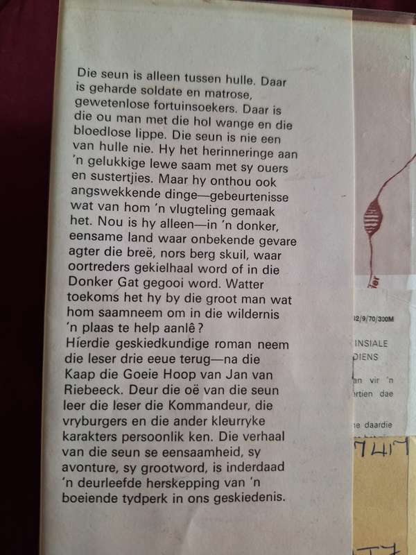 die seun in die pad-pieter w grobbelaar- 1971 1st edition. Afrikaans Text.
