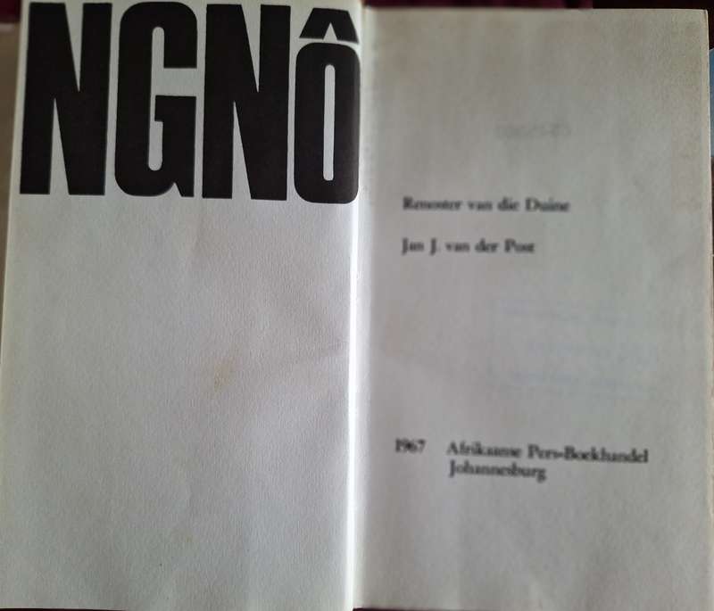 NGNo - Renoster van die Duine - Jan J van der Post 1967 rare and scarce title. Afrikaans Text.