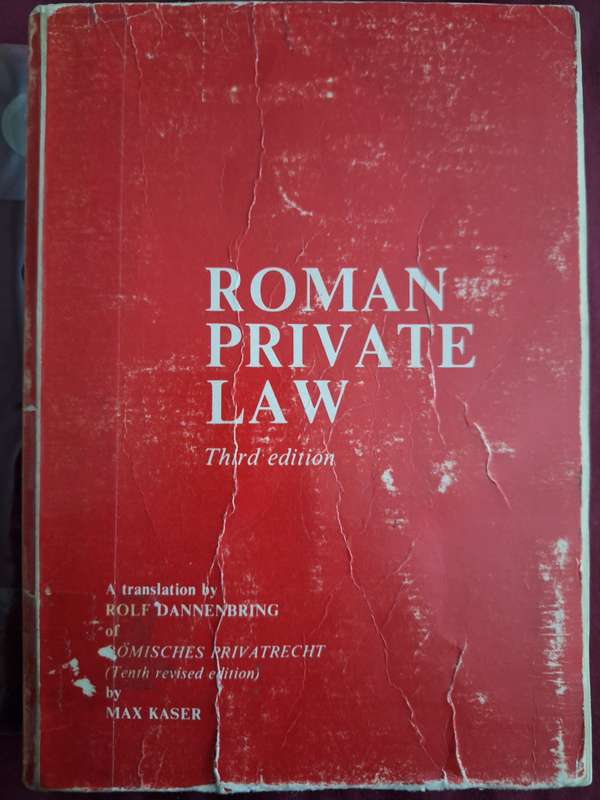 ROMAN PRIVATE LAW - Max Kaser/Translated-Rolf Dannenbring-1980-English Text